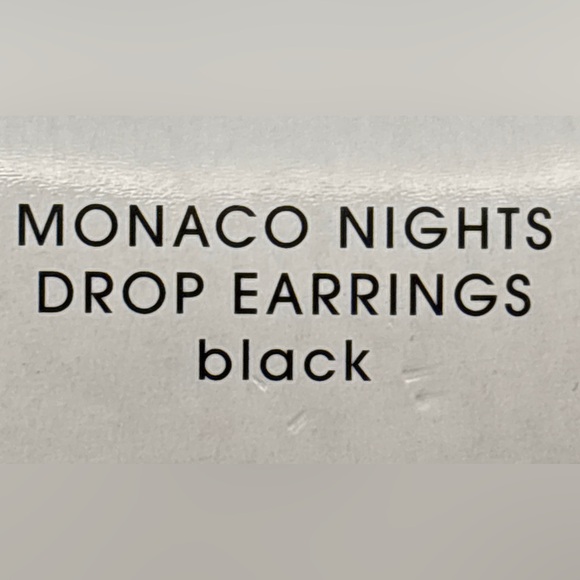 Avon 2012 Elegant Black and Silver Monaco Nights Drop Earrings - Picture 2 of 4